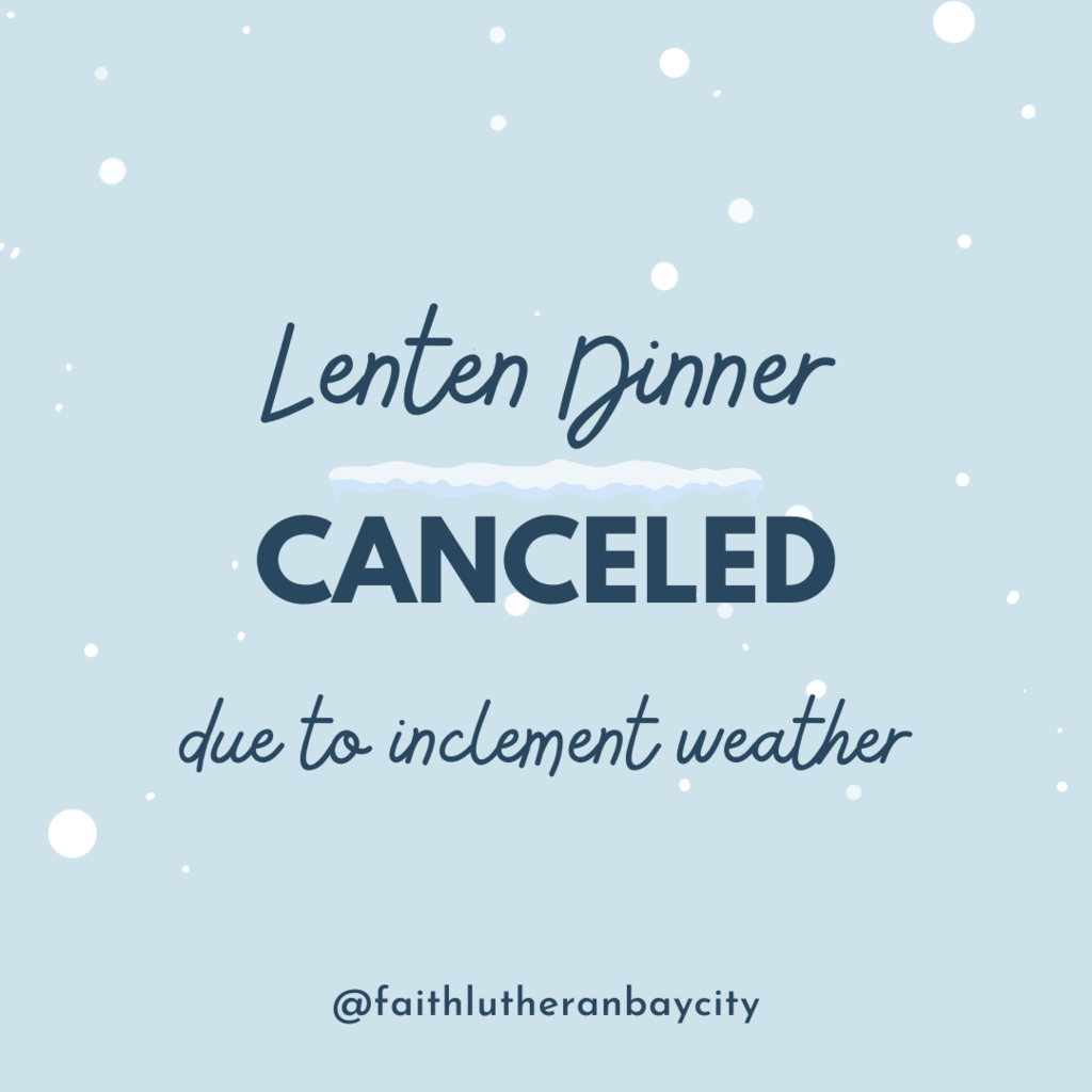 Lenten dinner canceled
